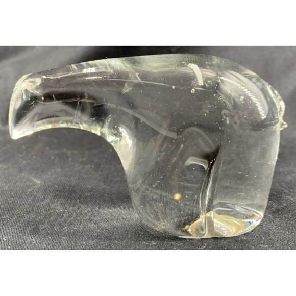 Blown Glass Polar Bear Crystal Clear Figurine Paperweight 3.75" Vintage - Picture 4 of 7